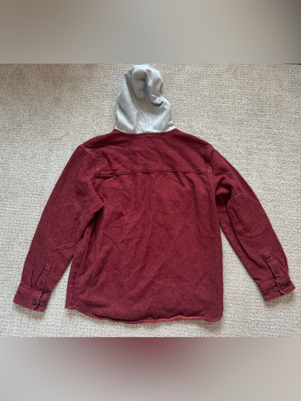 Urban Outfitters BDG Washed Twill Overshirt Jacket Hoodie Rust Orange Red - Picture 2 of 8